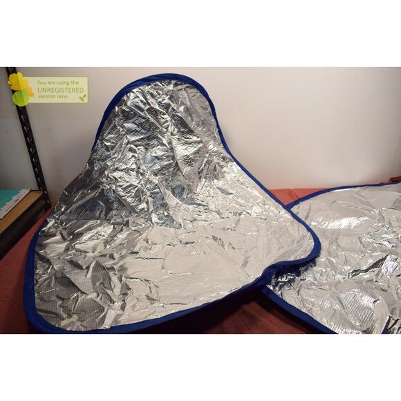 Type S Jumbo Fashion Reversible Spring Shade Blue/Silver 68x32" - Picture 2 of 6